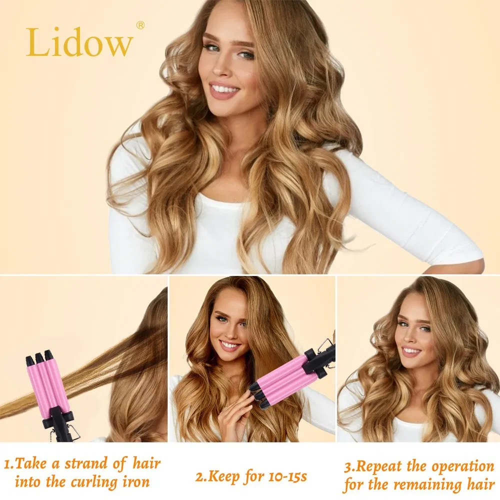 Mini Portable Triple Barrel Hair Waver Iron