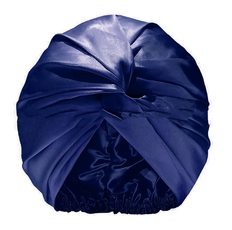 Cross Twist Satin Bath Hat Reusable Elastic Hair Cover Turban Bath Cap