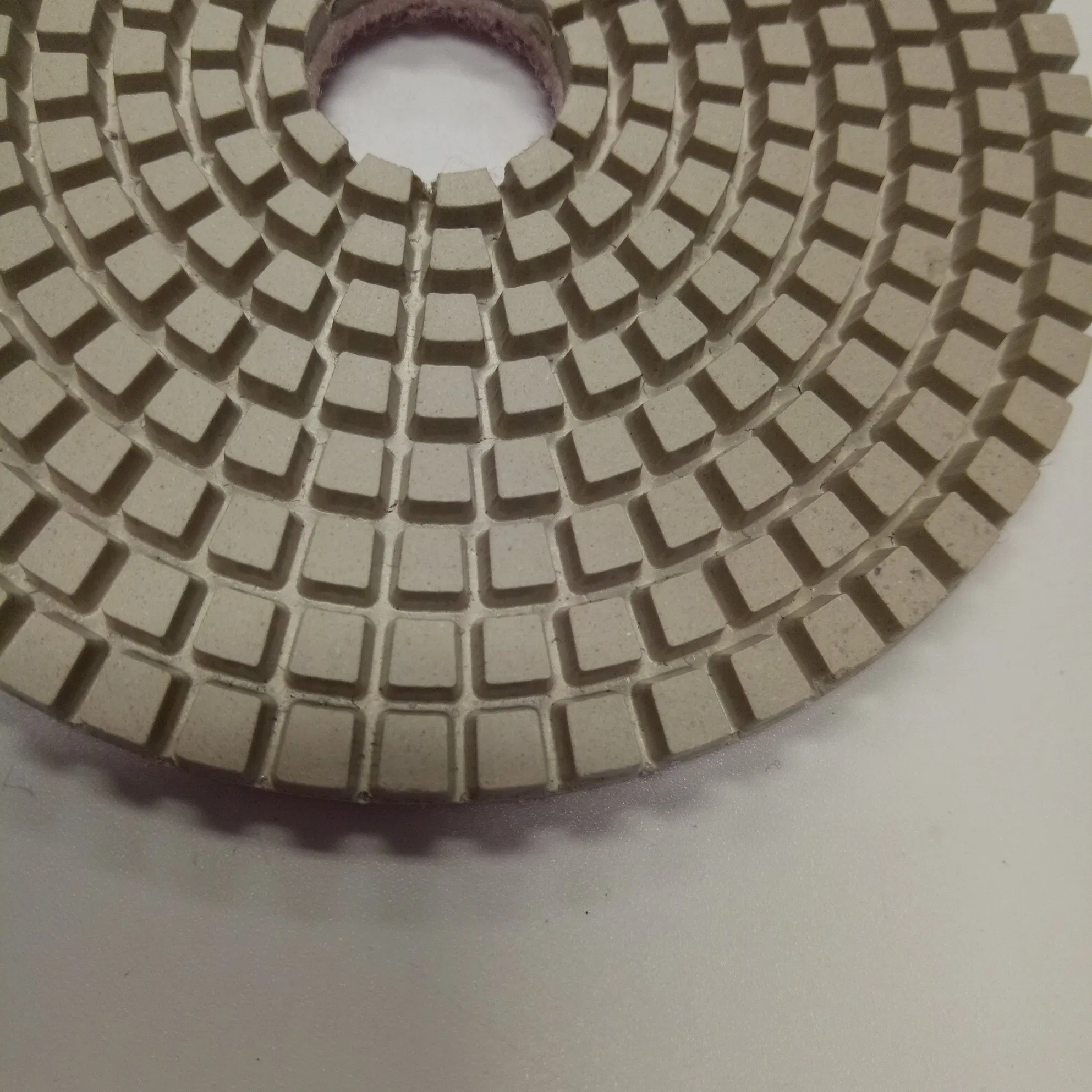 4inch 5 Step Wet White Diamond Resin Soft Wheel Polishing Pads for Granite Quartz