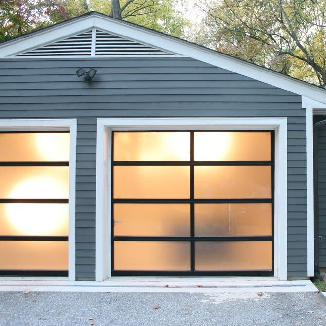 Cbmmartexterior 16X7 Remote Control Insulated Full View Tempered Glass Garage Door