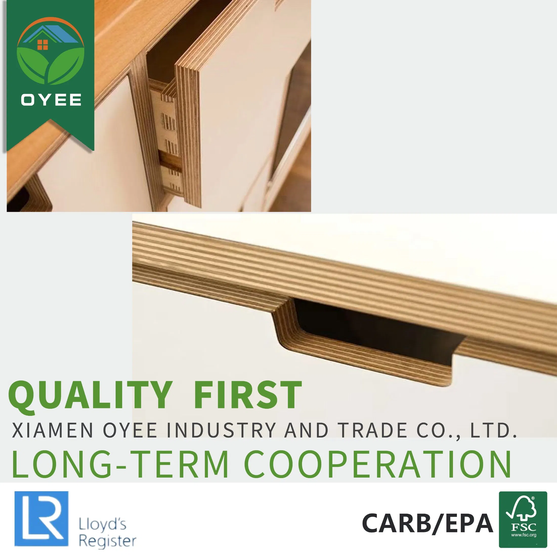 Glossy Surface Effect Wood Grain Melamine Paper Laminated Plywood