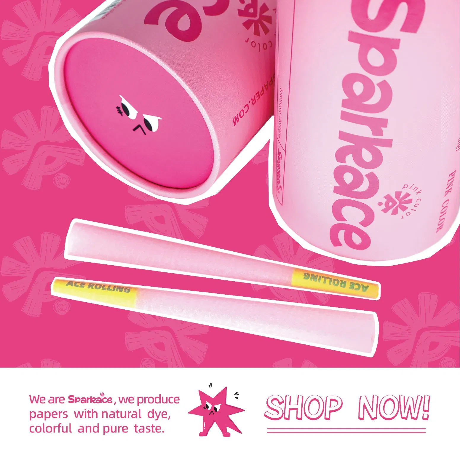 Thc-Free Kingsize Sparkase Pink Rolling Paper Cone 50/100/200PCS/Jar Pre Rolling Cones