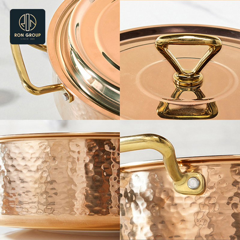 Прочная кастрюля с двумя ручками для готовки и выпечки