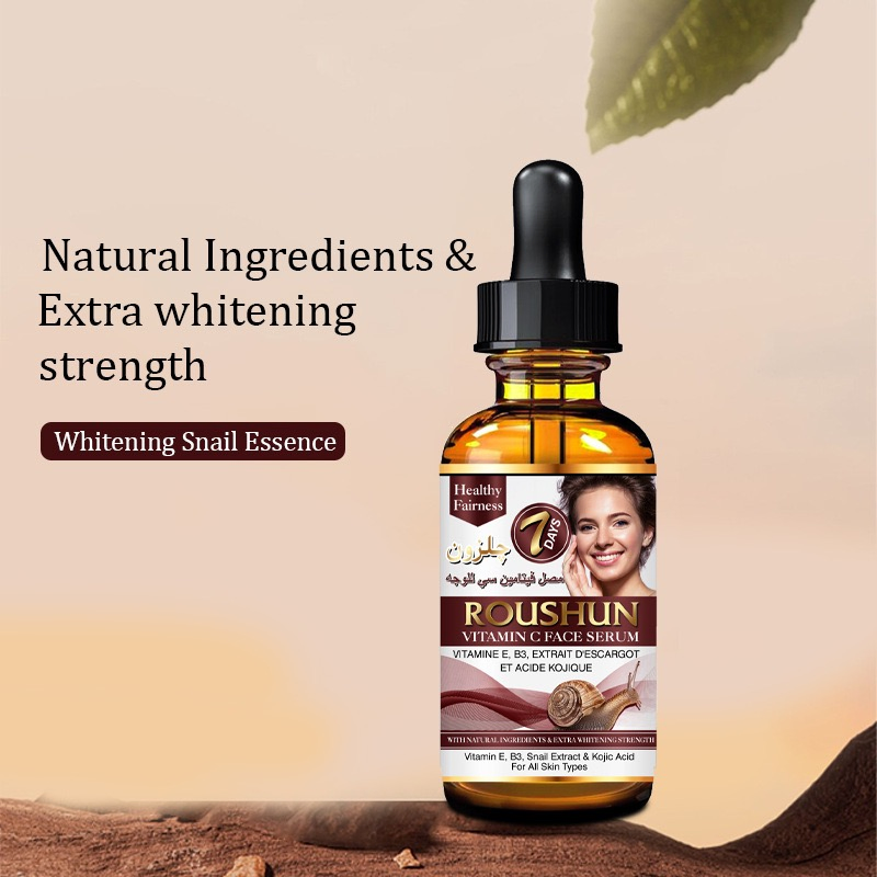 Roushun Natural Whitening Snail Serum for Youthful, Glowing Complexion