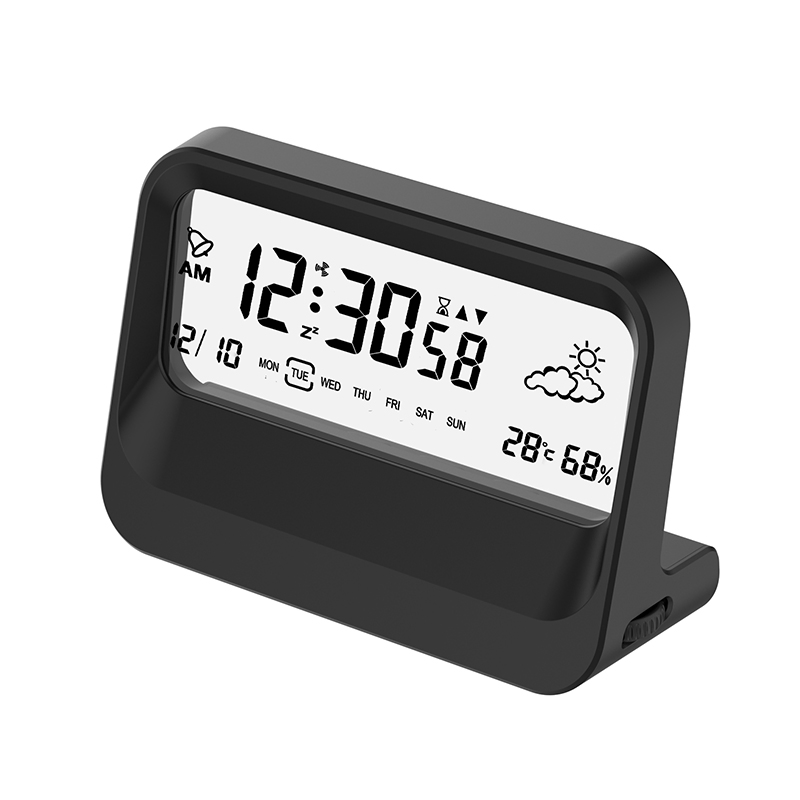 Free Sample Multifunctional Digital LCD Clock Display High Quality Custom Corporate Gift for Office Table Clock Alarm