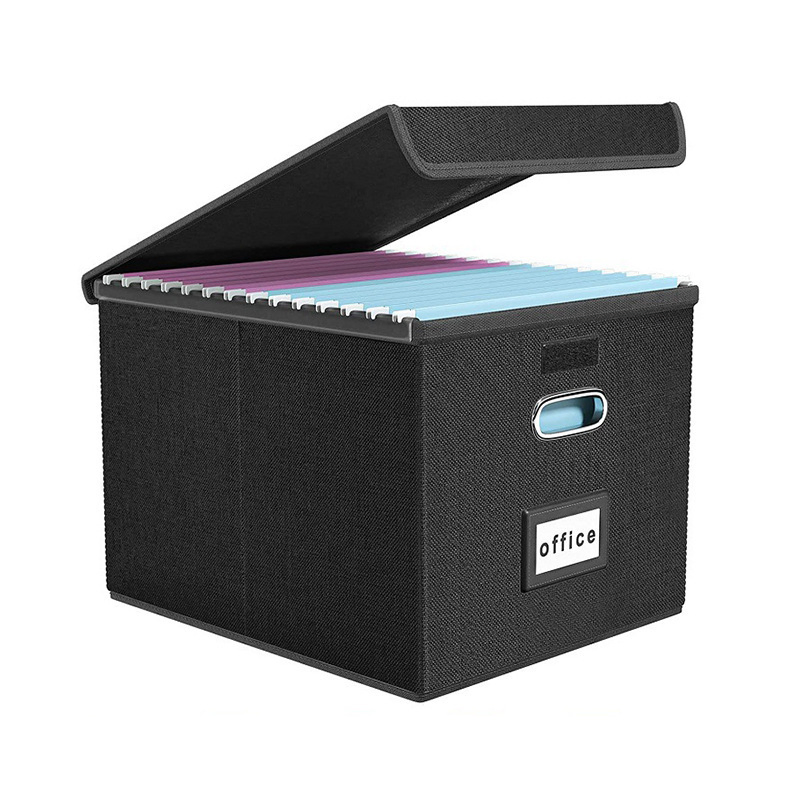 Multifunctional Storage Bins Collapsible Fabric Storage Box File Organizer with Lid