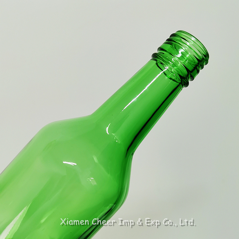 Small Soju Bottle 360ml Green Glass Bottles for Rum Whiskey