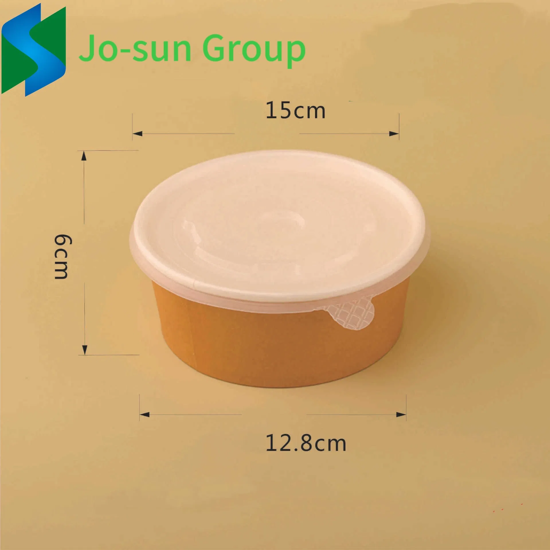 Manufacturer Custom Logo OEM Disposable Brown Packaging with Lid for Noodle Rice Hot Food Salad Soup Kraft Paper Bowl