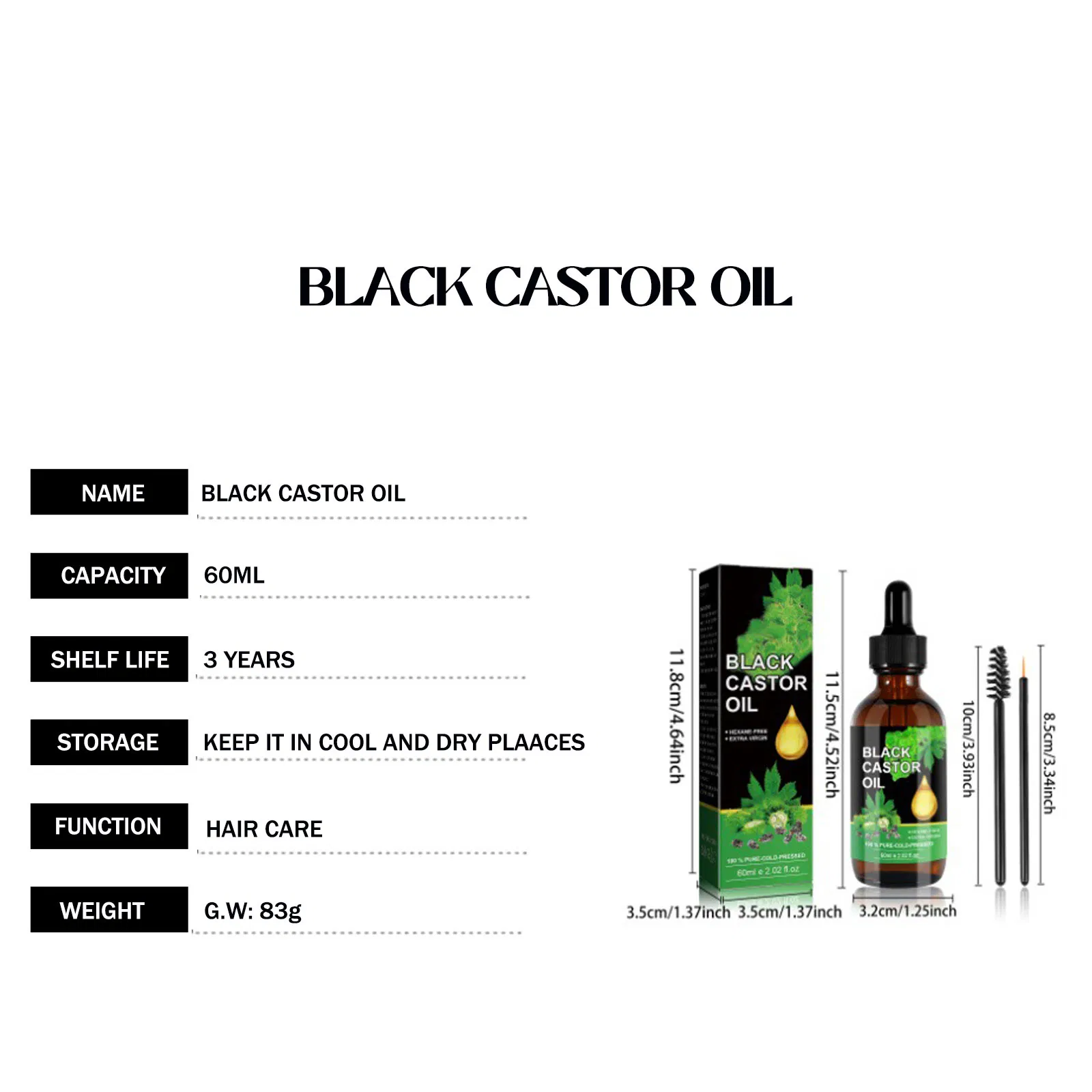 Natural Eyelash Growth Serum Hair Products Custom Logo Eyebrow Castor Oil Serum Private Label Organic for Hair Growth Castor Oil