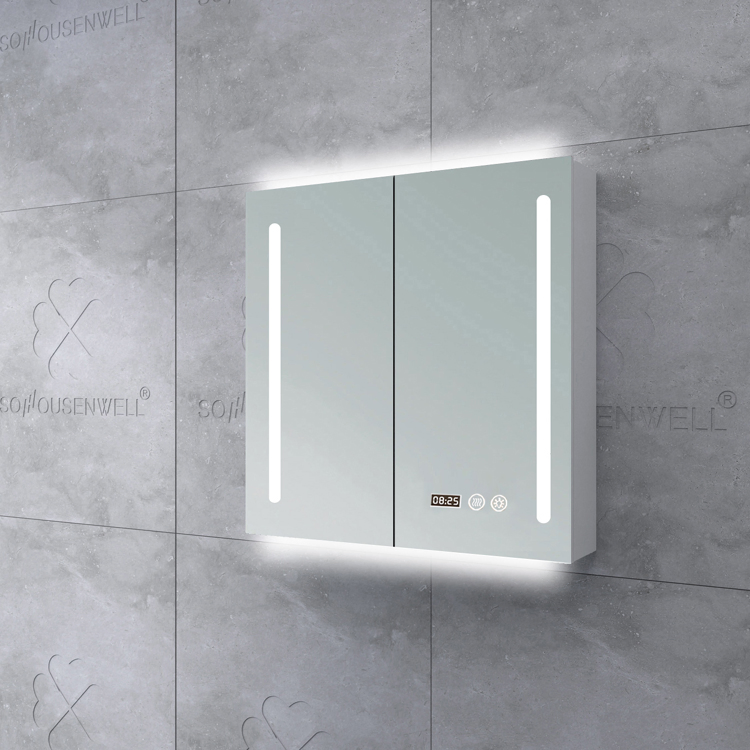 New Style LED Cabinet Marble Basin Wall Hung Intelligent Bathroom Mirror Vanity