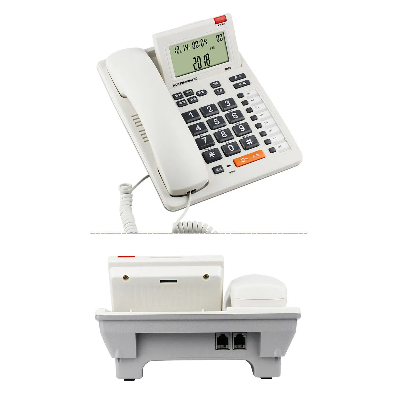Clear Backlit Display Telephone Office Landline with Duplex Intercom