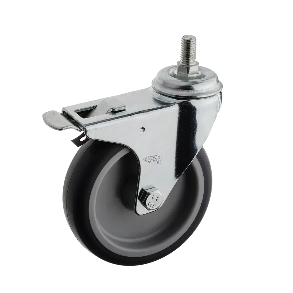 Swivel Bolt Hole TPR Instrumental Castor Wheel