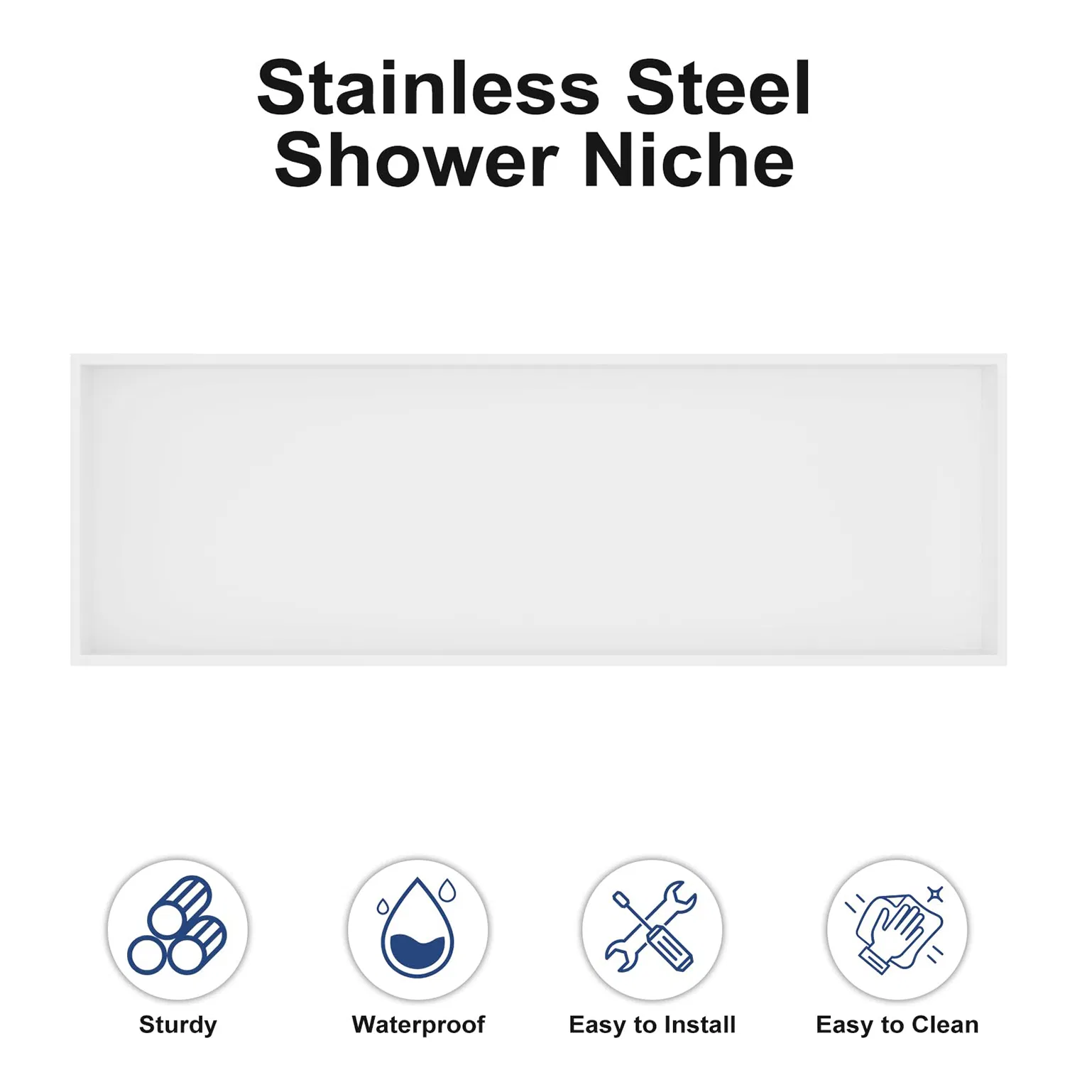 Встраиваемая ниша для душа 36x12 см, нержавеющая сталь