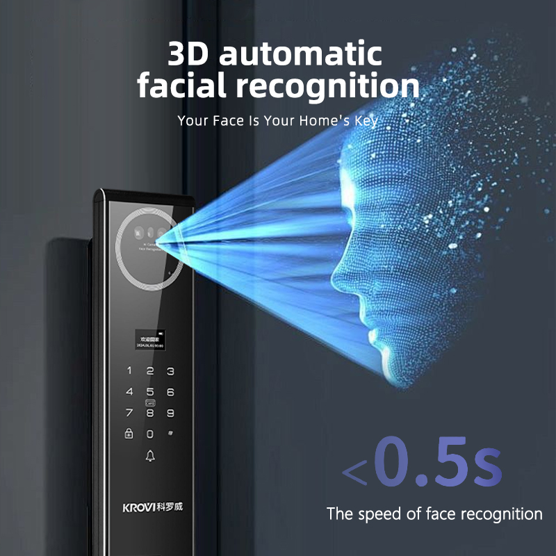 Smart Lock-Tuya APP Control Fingerprint 3D Face Recognition Code Access Real-Time Video Call Aviation Aluminum