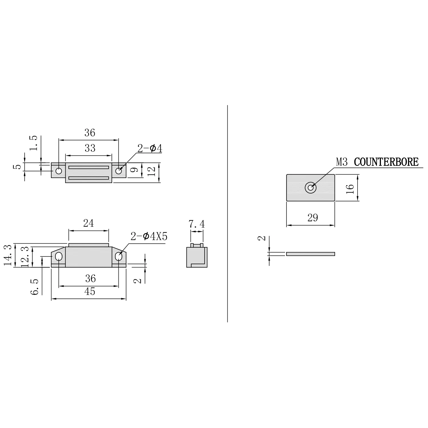 Manywell Plastic Magnetic Closures C - 101 for Electrical Cabinets and Industrial Equipment