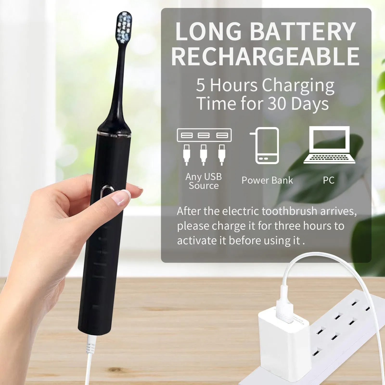 2024 New Design Oral Hygiene Automatic Whitening Electric Toothbrush