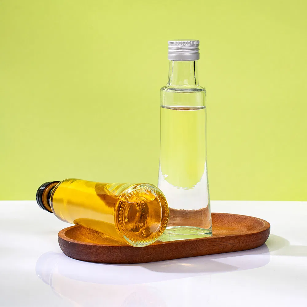 Portable Kitchen Vinegar Packaging Glass Olive Oil Dispenser Bottle Wholesale Clear 100ml Round Empty Cooking Oil Bottle