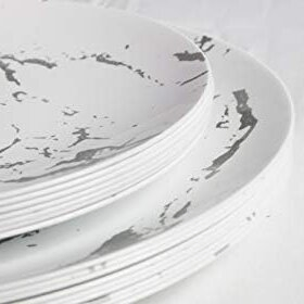 Premium Plastic Plates Combo: Large Dinner & Salad Plates