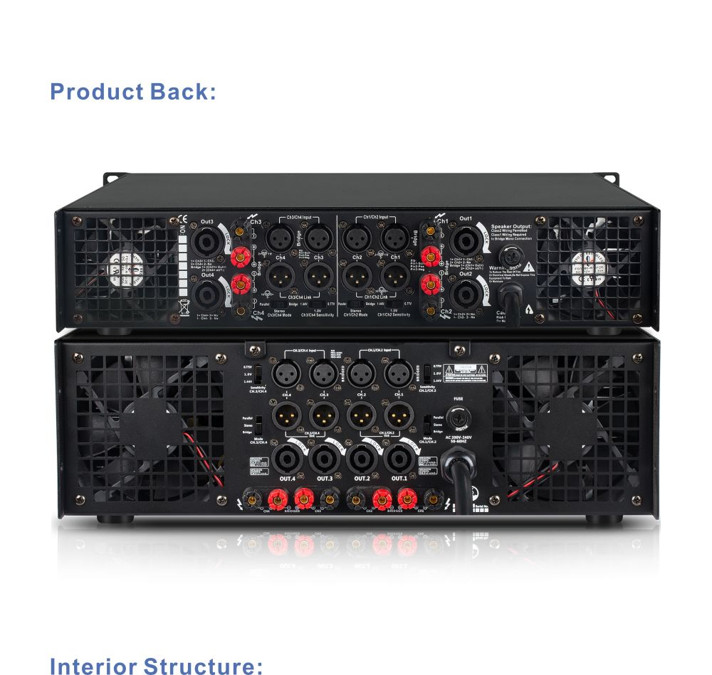 Ap 400W-1200W*4@8ohms 4CH Class H Power Amplifier for Professional Performance Power Amplifier