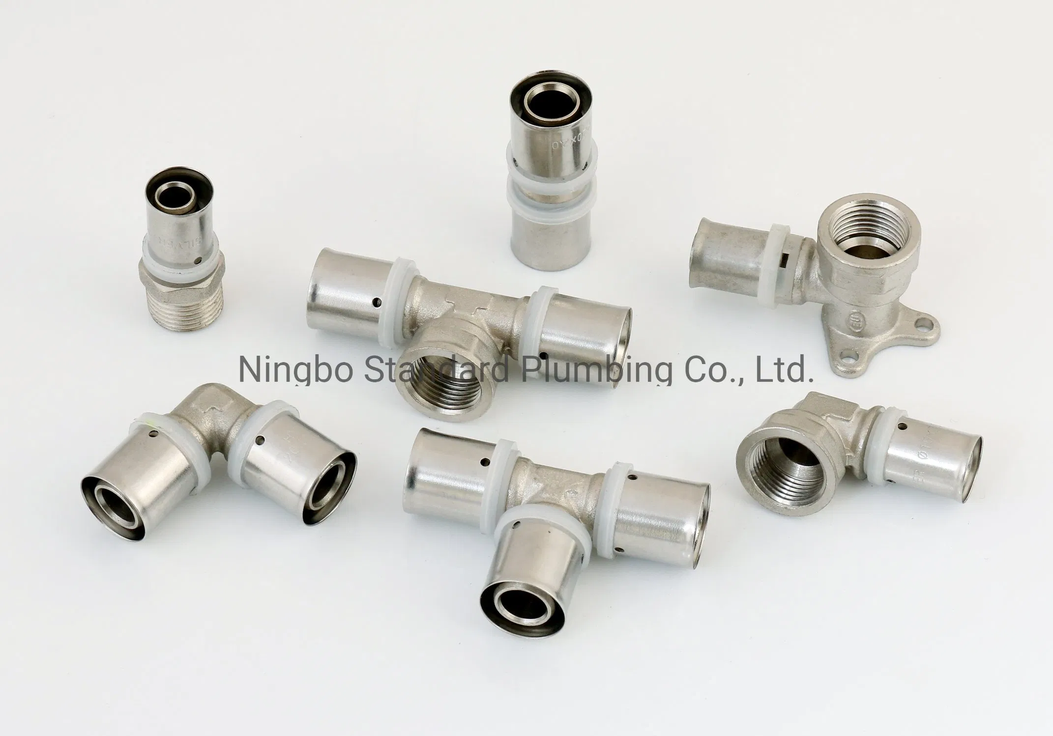Brass U Type Press Female Wallplated Elbow Fittings for Pex/Pex-Al-Pex Pipes