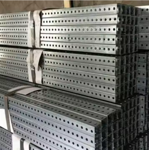 2.0mm 2.5mm Telescopic Galvanized Perforated Steel Pipe Square Traffic Sign Post, 6-Foot Safety Sign Post