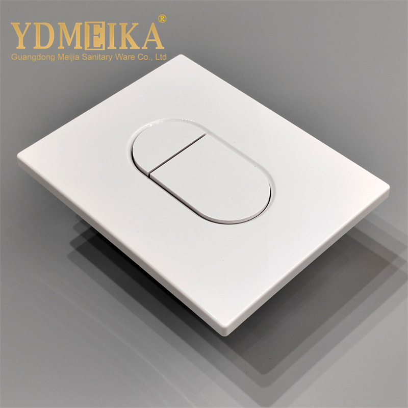 ABS Concealed Tank Toilet Button White Glass Smart Bathroom Concealed Plastic Wall Flush Button Panel