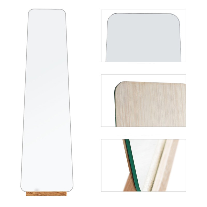 Full-Length Frameless Solid Wood Dressing Mirror, Floor-Standing Clothing Store Fitting Mirror