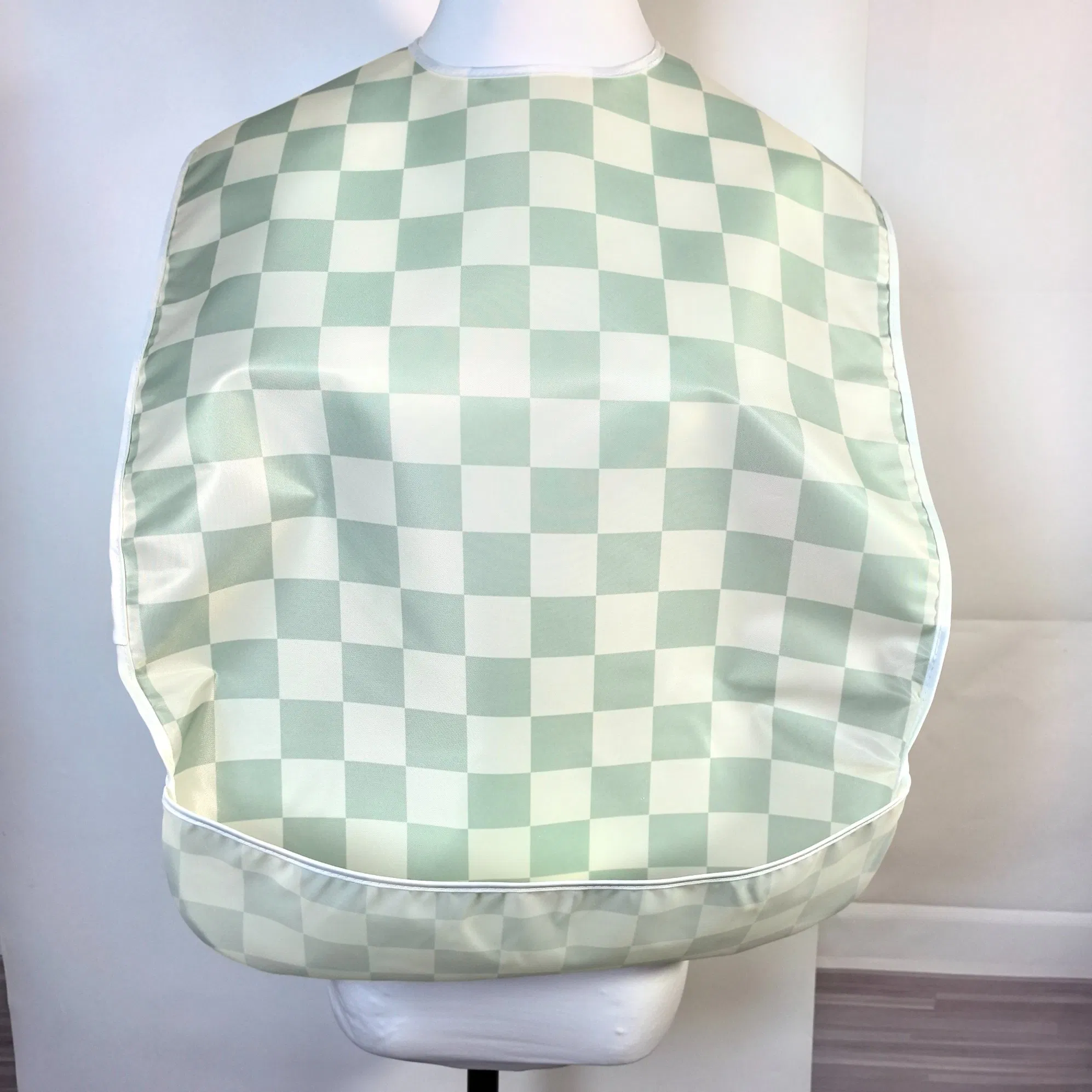 Fashion Reversible Design Adult Sized Bibs with Crumb-Catching Pocket