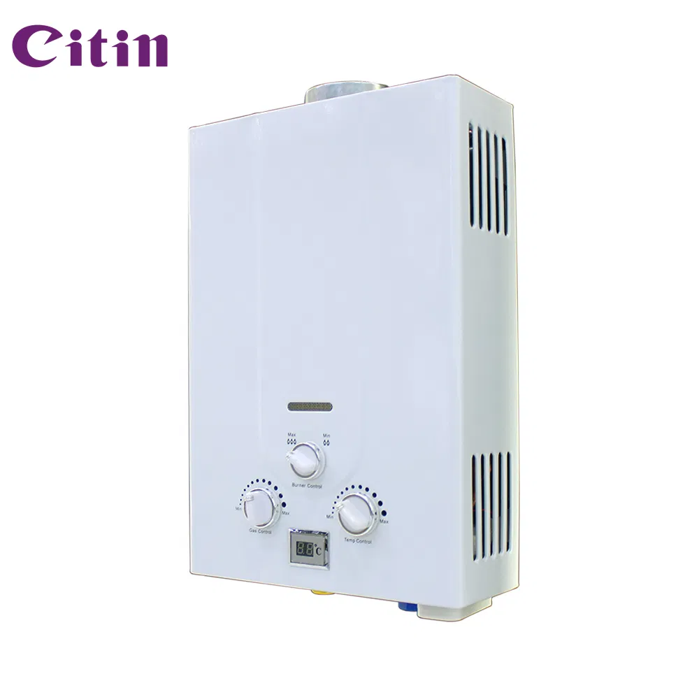 3 Knob Adjustment Copper Tank Efficiency 12-24kw Quick-Heat Flue Hot Water Heater