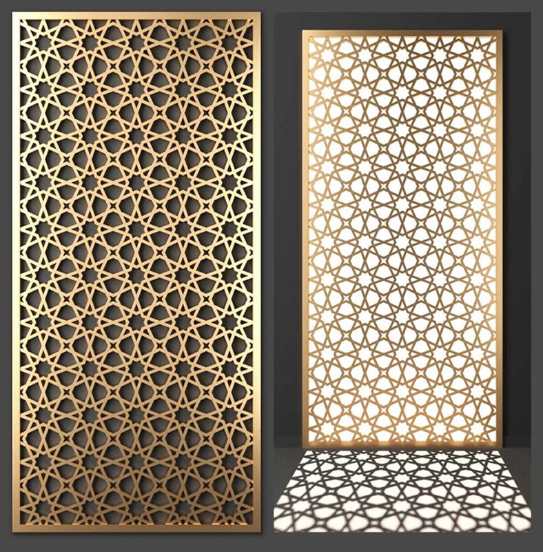 Customized Art Deco Style Living Room Partition Screen Interior Stainless Steel Aluminum Room Dividers