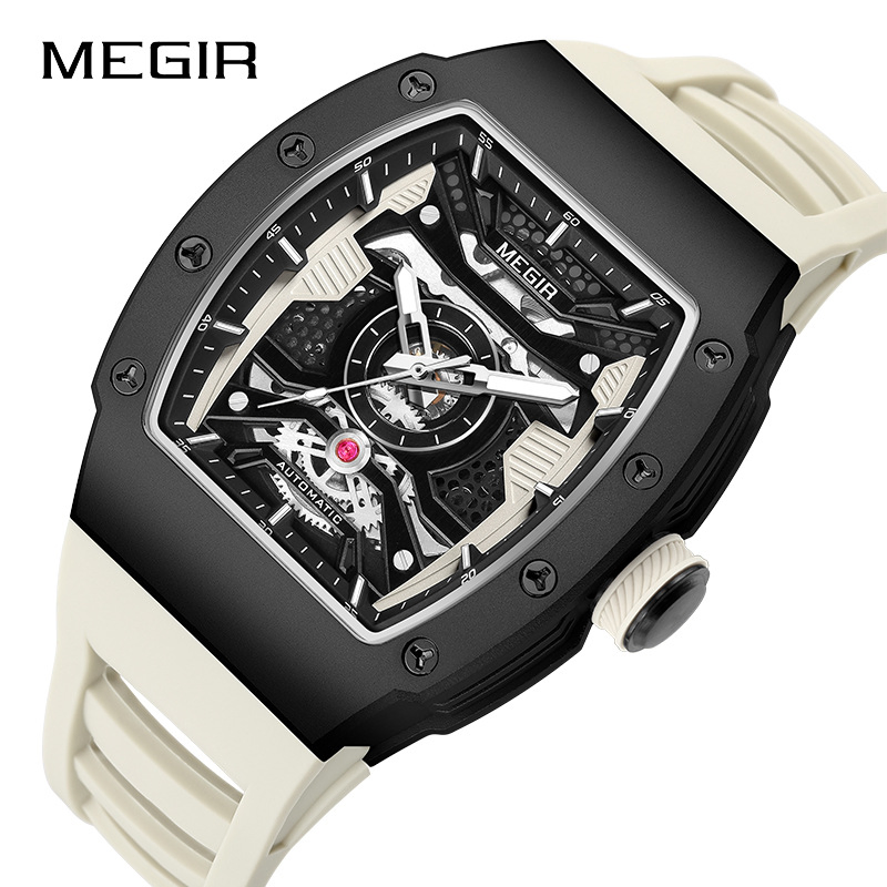 Megir 8604 Men's Sports Business Silicone Strap Multi Functional Automatic Mechanical Watch