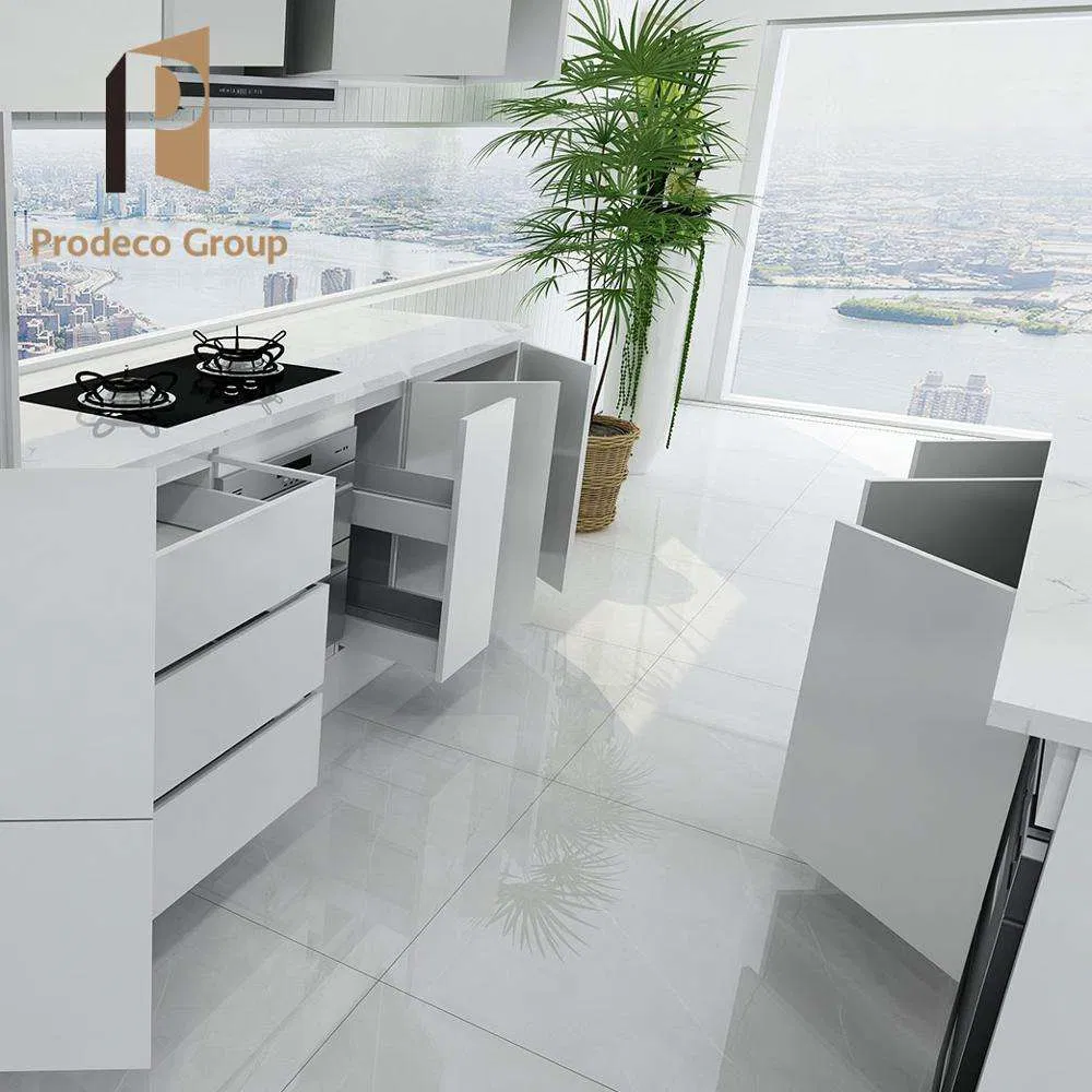 Matt Kitchen Cabinet Paint White Kitchen Cupboard with Spice Basket