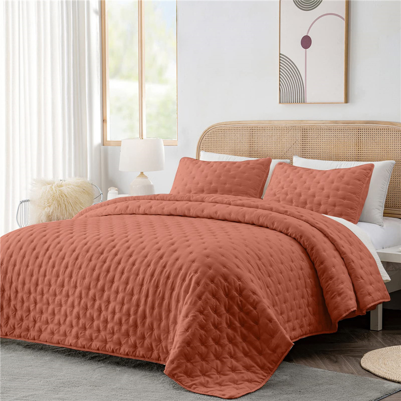 High-End Embossing Bed Plaid Cotton Linens on The Bed Blanket Thin Quilt Bed Linen Bedspreads