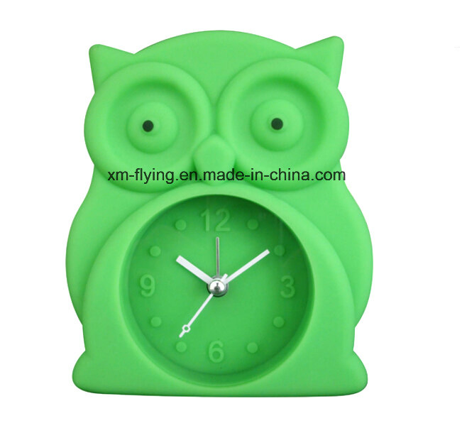 Owl Shape Silicone Home Decoration 3D Number Quartz Table Clocks