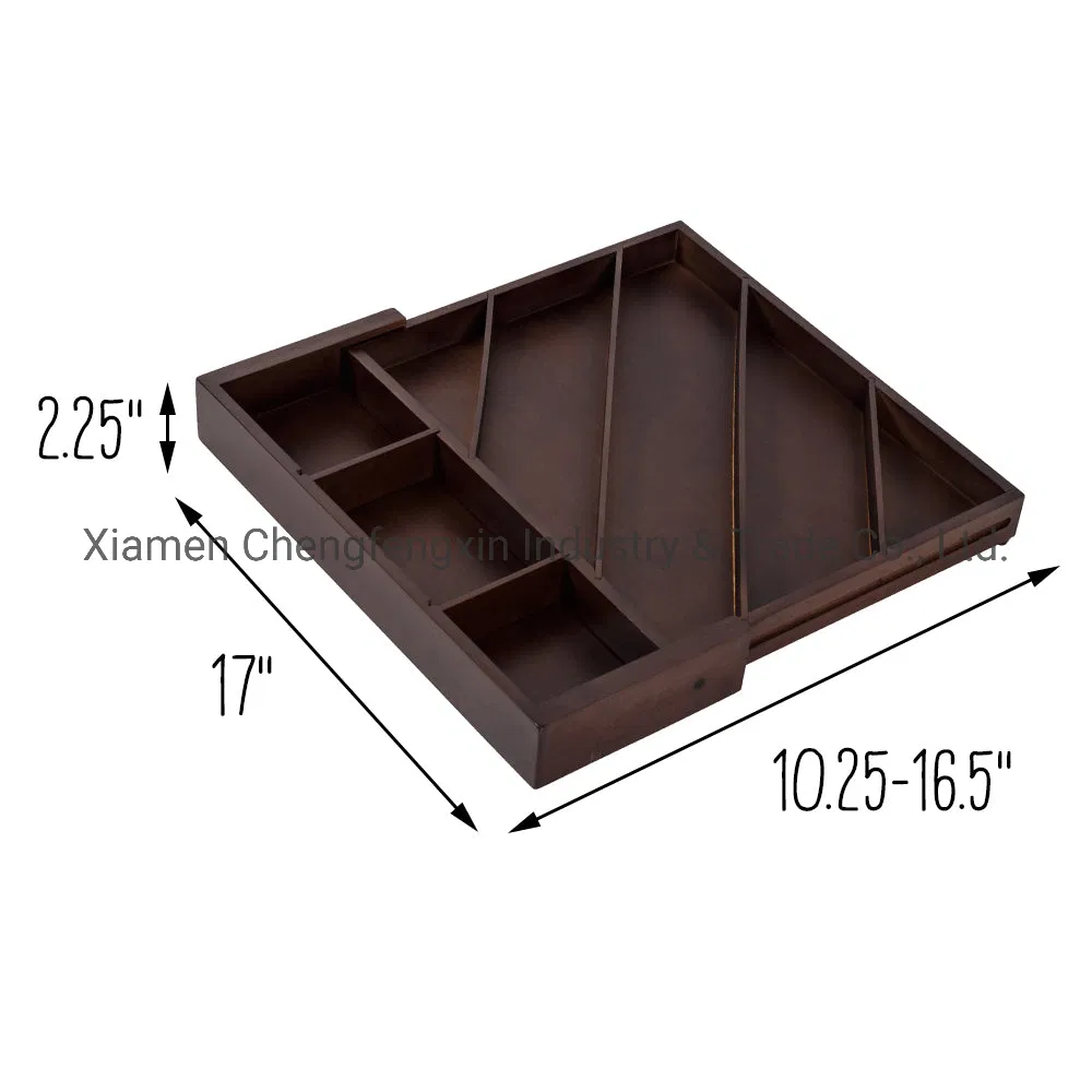 Elegant Bamboo Drawer Organizer with Stylish Walnut Dividers