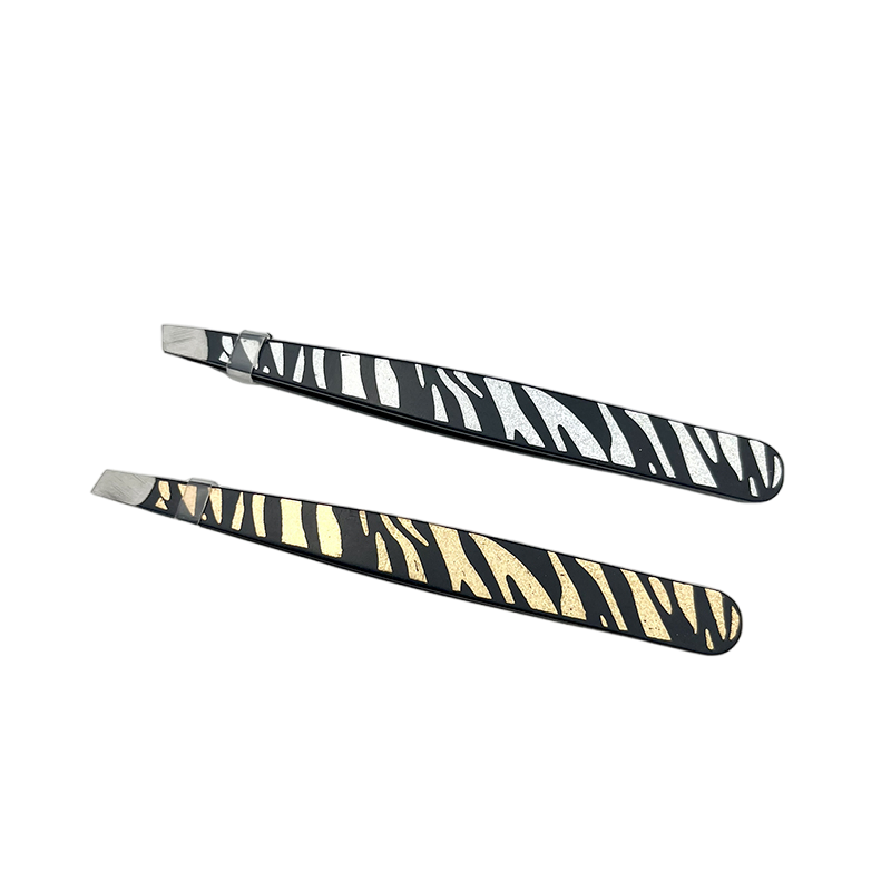 Hot Zebra Designed Eyebrow Clip Tweezer Printed Slanted Tip Hair Puller Shaper Tools Stainless Steel Eyebrow Tweezer