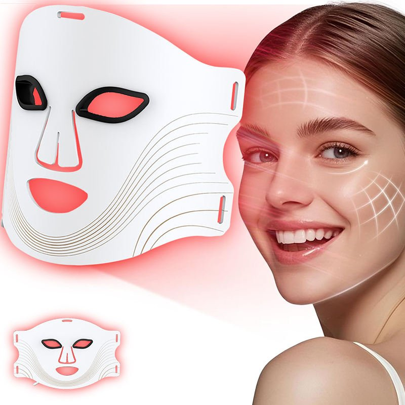 LED Mask Face Light Therapy LED Photons Silicon Red Infrared Facial Mask