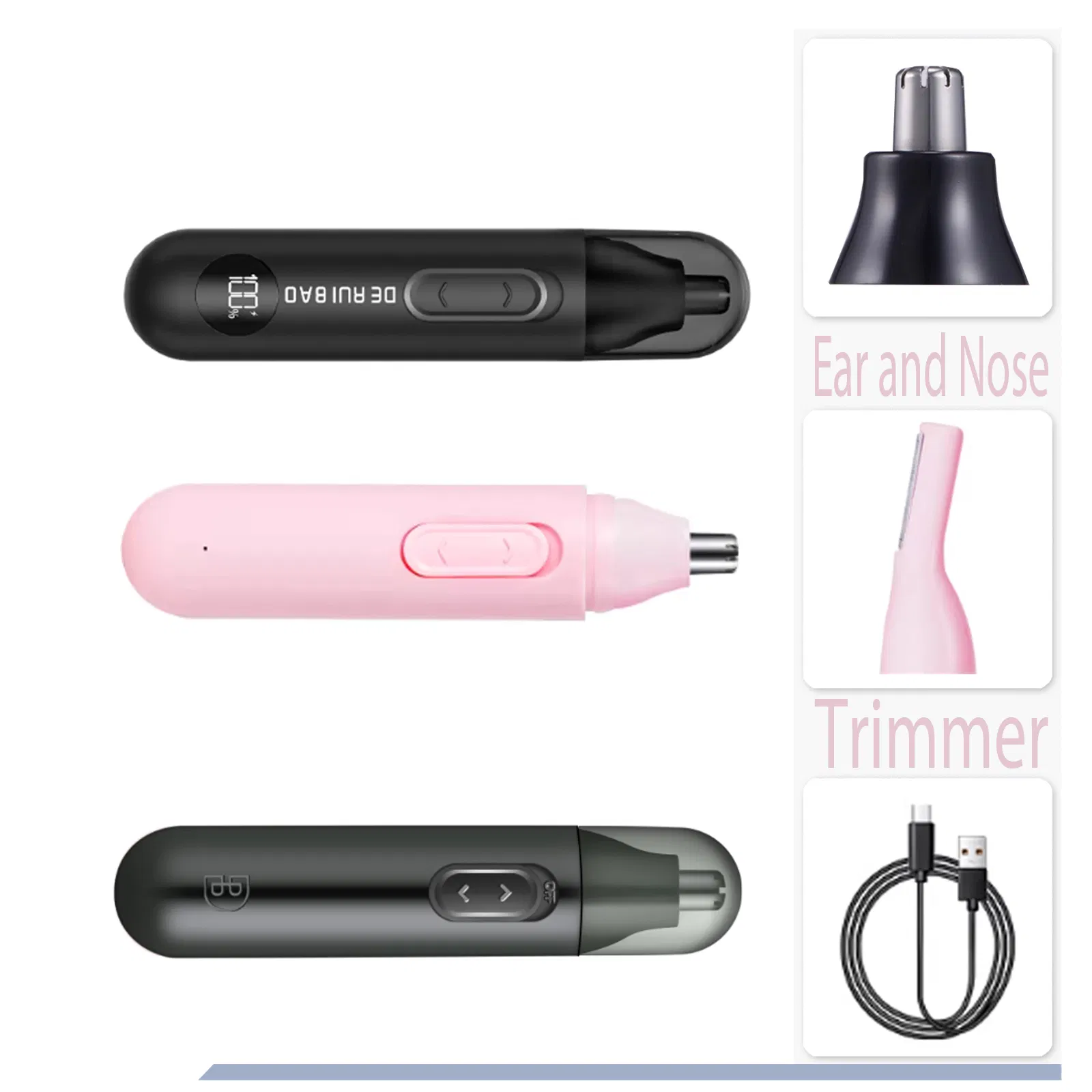 Minimal-Friction High-Efficiency Motor Ear and Nose Trimmer