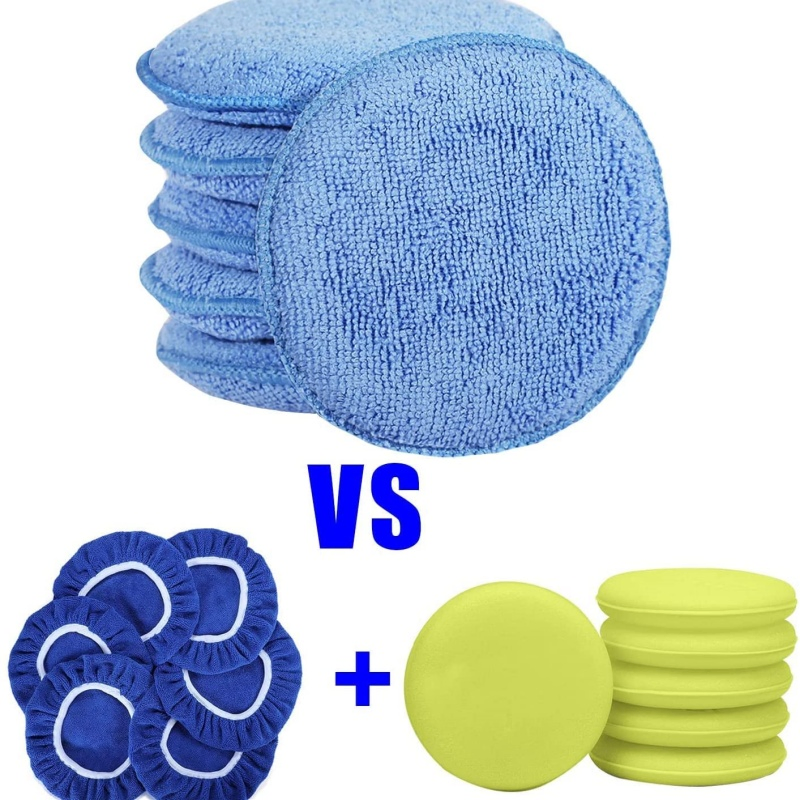 Premium 5-Inch Round Wax Polishing Sponge Pad with Comfortable Grip