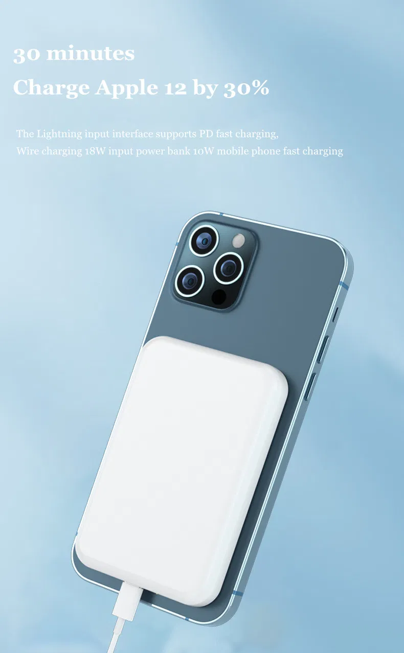 New 2021 Power Bank 15W Magnetic Wireless Fast Charger for Magsafe Mobile Phone Battery for iPhone 12 Xiaomi Samsung 10000mAh