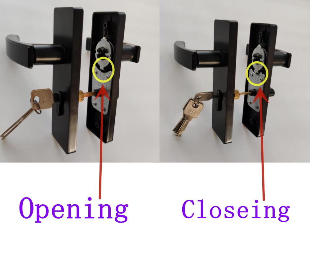 Mechanical Single Tongue 5050 with Key Interior Three-Bar Set Wooden Aluminum Alloy Bathroom Door Lock