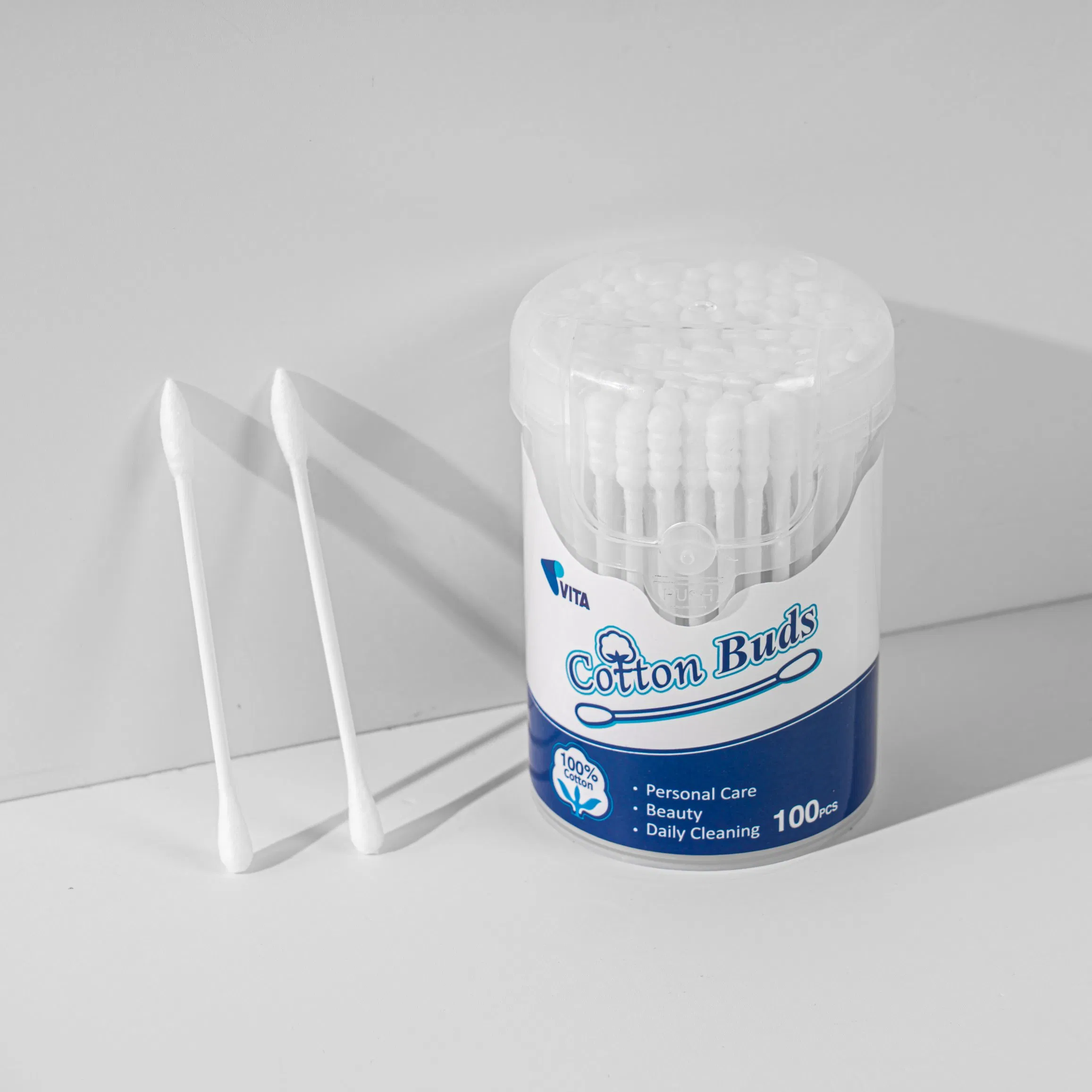 Premium 100 PCS Pure Cotton Swabs for Safe Cleaning