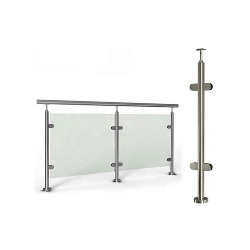Kinmade Post Glass Clamp Balcony Balustrade Handrail Stainless Steel Glass Railing