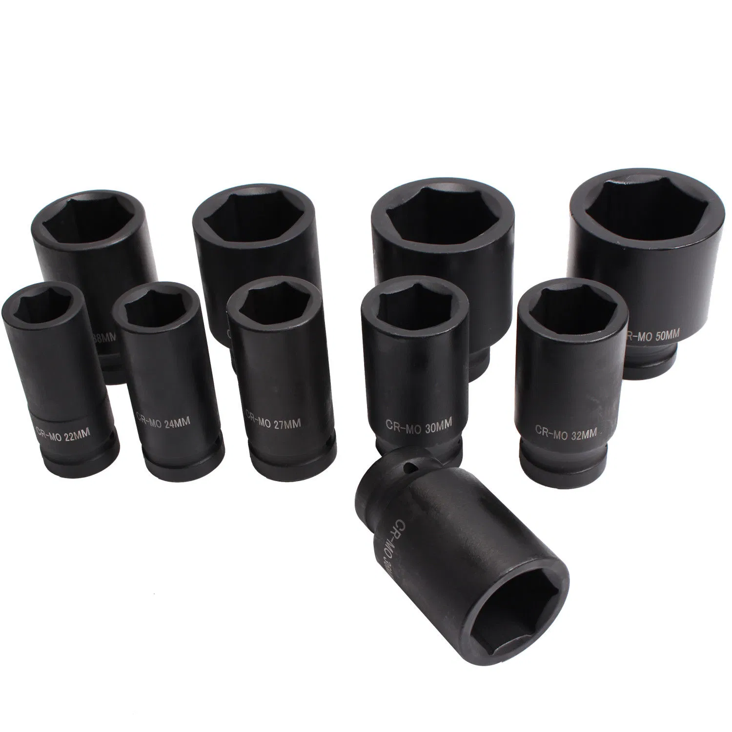 Cr-Mo Material, 1/2 Inch Drive Automobile Tool, 15PCS Deep Wall Impact Socket Set