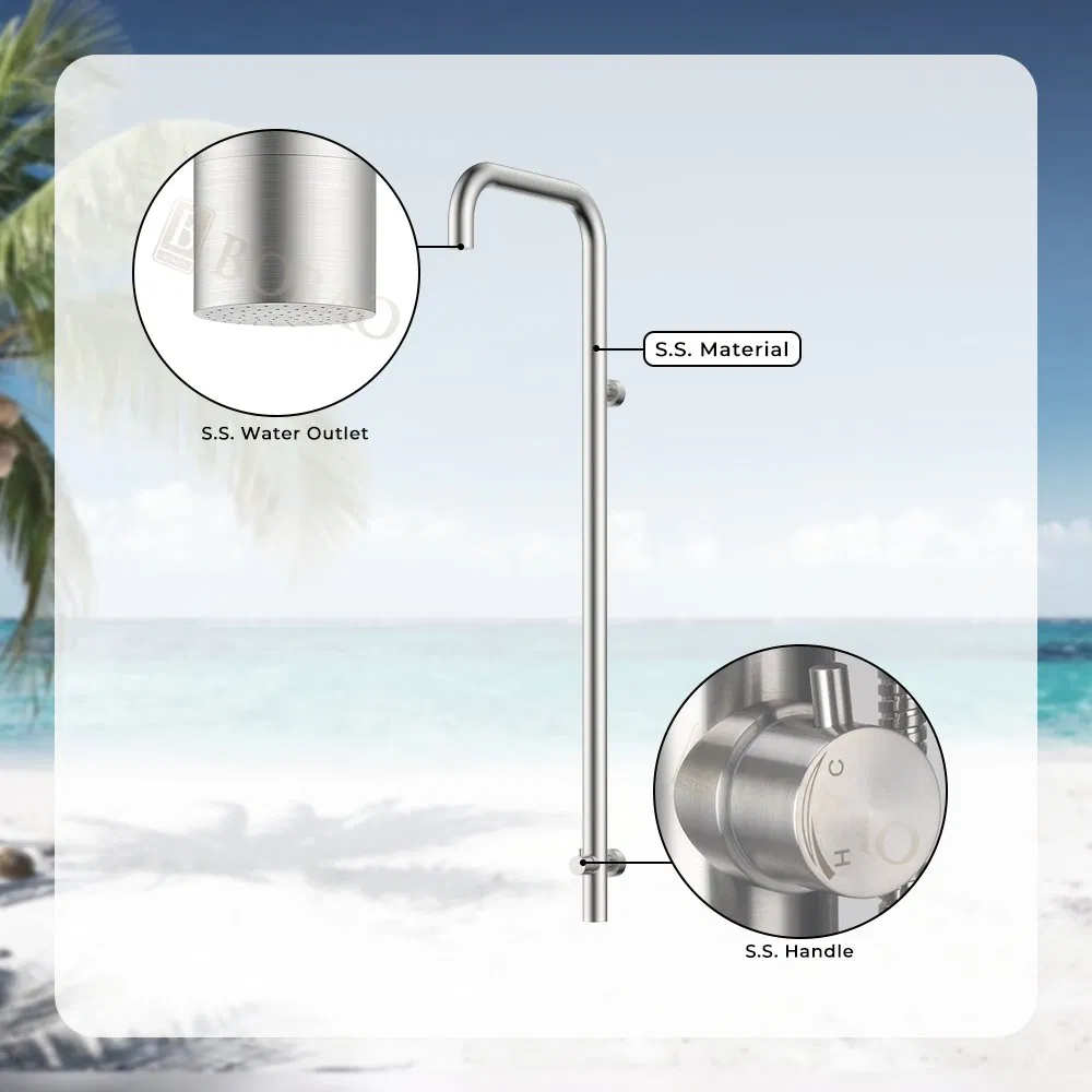 Bath & Shower Column Stainless Steel Outdoor Pool Shower