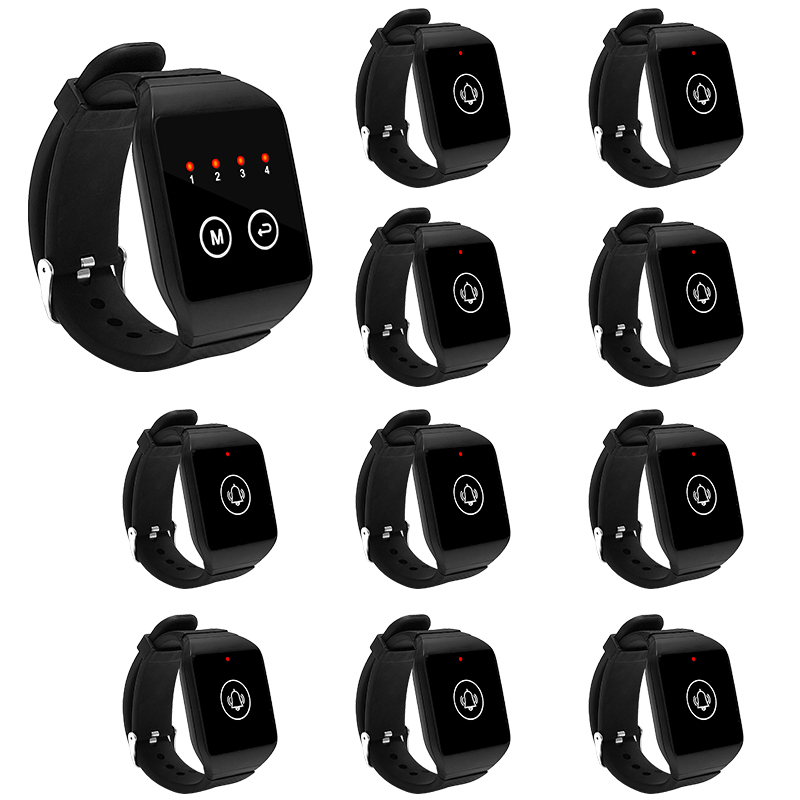 Wireless Watch Pager System Restaurant Service Calling System Waterproof Breakproof Waiter Watch