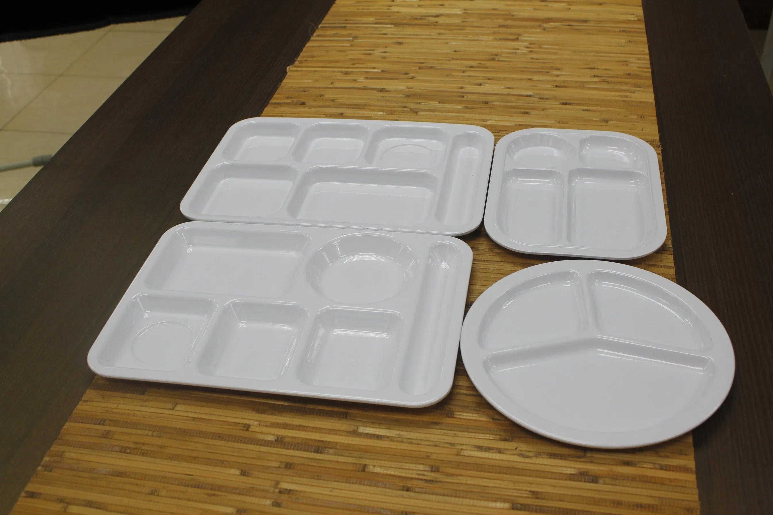 6-Divided Plate Canteen Dinner Plate Chopsticks Slot Dinner Plate