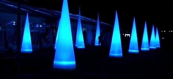 Light up Inflatable Cone Pillar Tube Prop Colorful Blow up Advertising for Festival