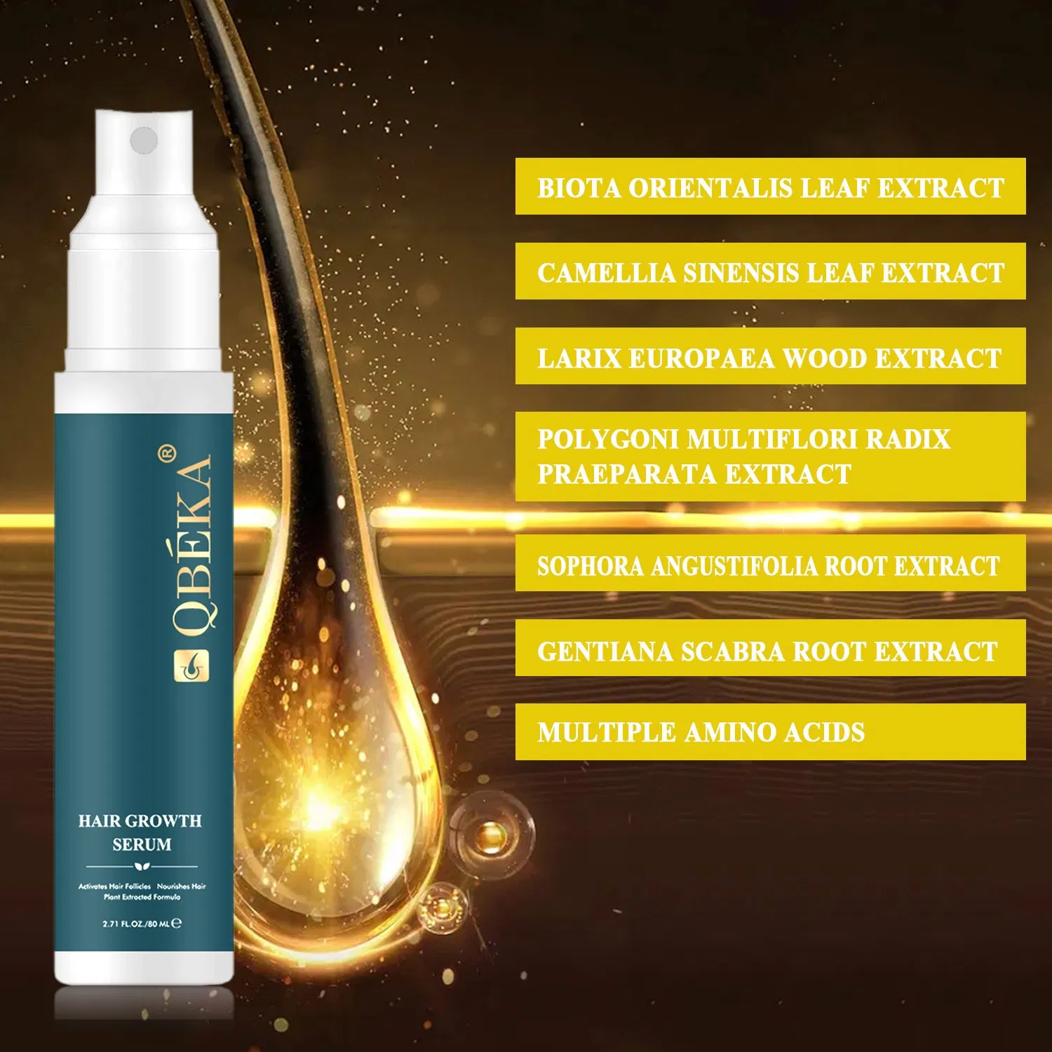 Qbeka Hair Growth Spray for Thicker & Longer Hair