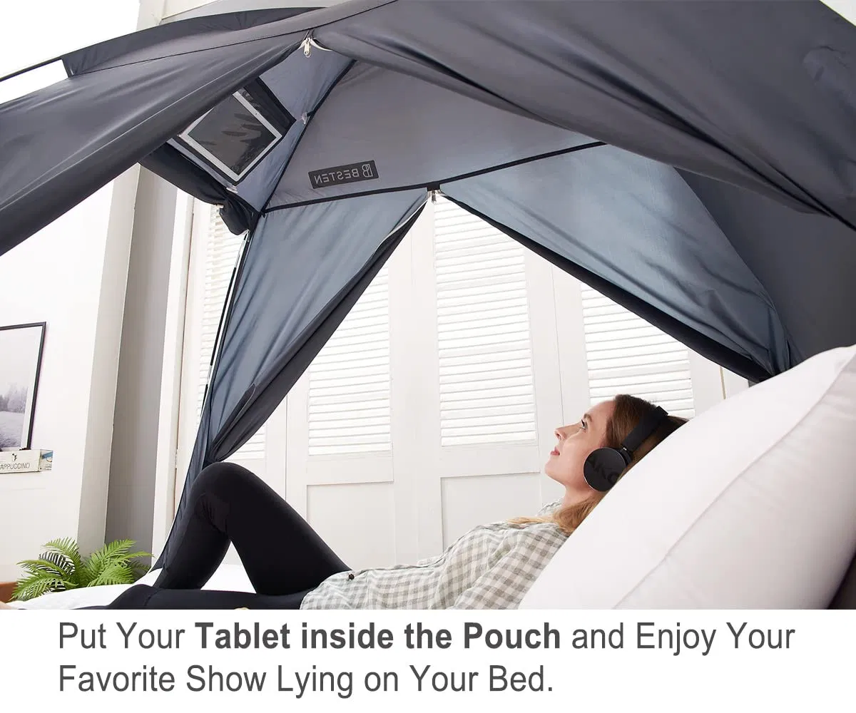 Floorless Indoor Privacy Tent Bed Cozy Sleep Queen Bed Mosquito Net